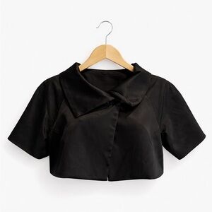 Elegant Black Satin Women's Top